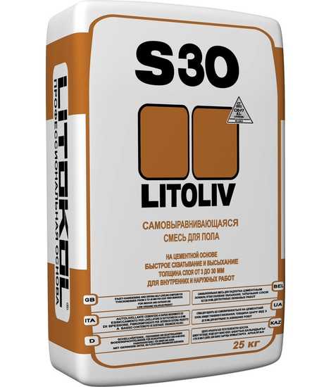 Самовыравнивающая смесь для пола Litoliv S30 25 кг.