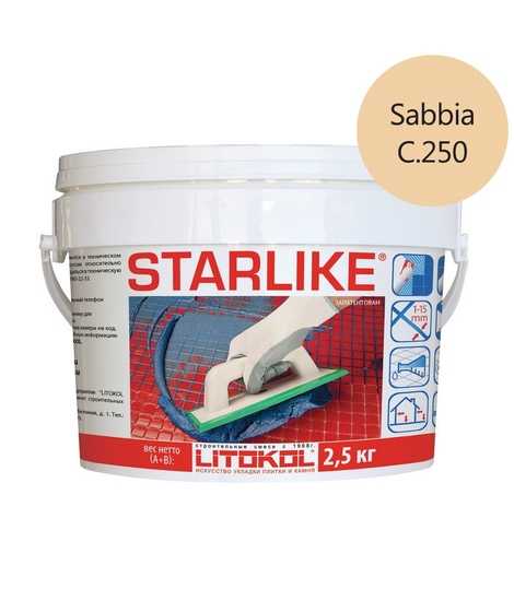 Затирка д/швов Starlike С250 Sabbia 2,5 кг Литохром