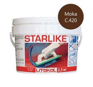 Затирка д/швов Starlike С420 moka 2,5 кг Литохром