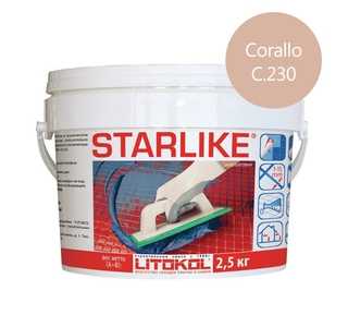 Затирка д/швов Starlike С230 Corallo 2,5 кг Литохром